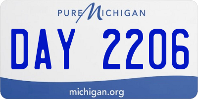 MI license plate DAY2206