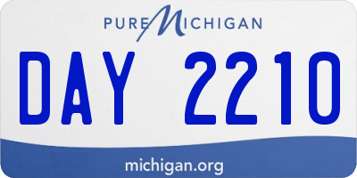 MI license plate DAY2210