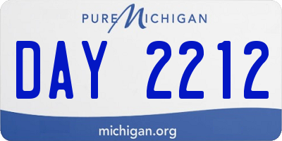 MI license plate DAY2212