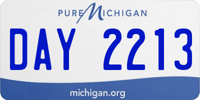 MI license plate DAY2213