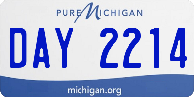 MI license plate DAY2214