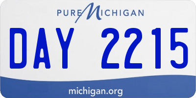 MI license plate DAY2215
