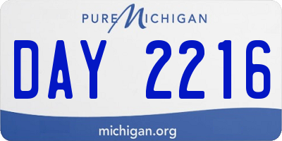 MI license plate DAY2216