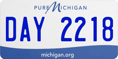 MI license plate DAY2218