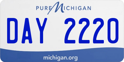 MI license plate DAY2220