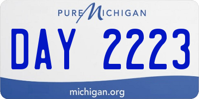 MI license plate DAY2223