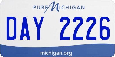 MI license plate DAY2226