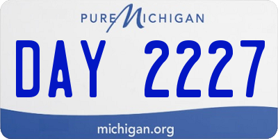 MI license plate DAY2227