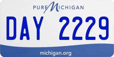 MI license plate DAY2229