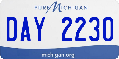 MI license plate DAY2230