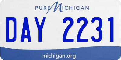 MI license plate DAY2231