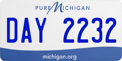 MI license plate DAY2232