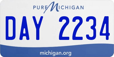 MI license plate DAY2234