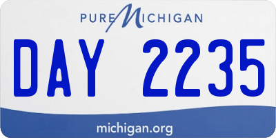 MI license plate DAY2235