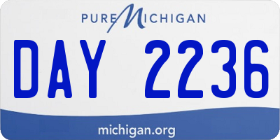 MI license plate DAY2236