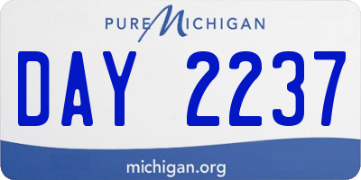 MI license plate DAY2237