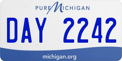 MI license plate DAY2242