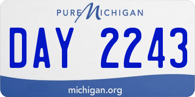MI license plate DAY2243