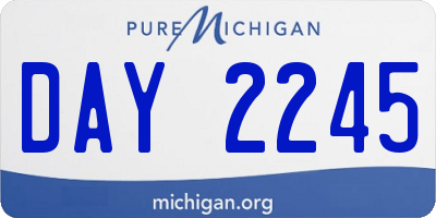 MI license plate DAY2245