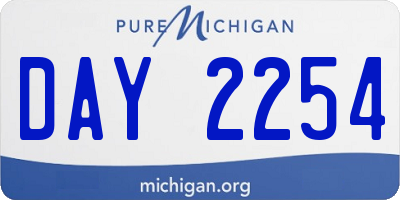 MI license plate DAY2254