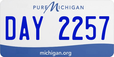 MI license plate DAY2257