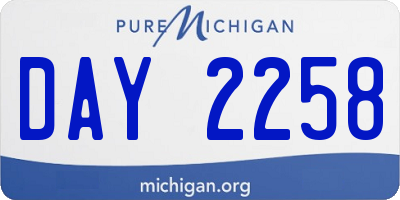 MI license plate DAY2258