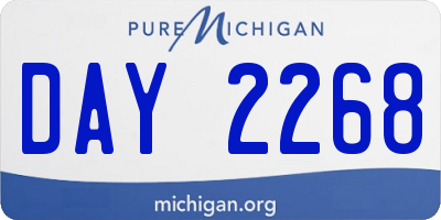 MI license plate DAY2268