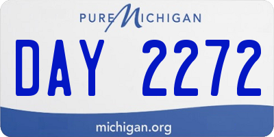 MI license plate DAY2272