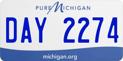 MI license plate DAY2274