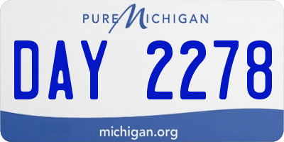 MI license plate DAY2278