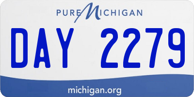 MI license plate DAY2279