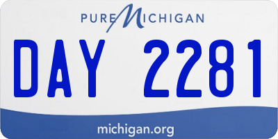 MI license plate DAY2281