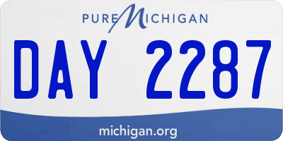 MI license plate DAY2287