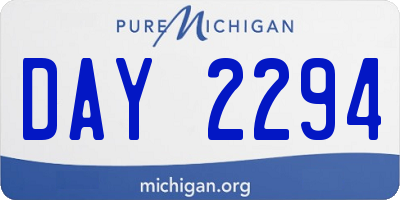 MI license plate DAY2294