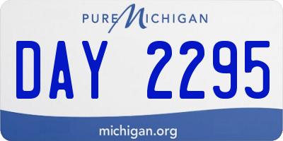 MI license plate DAY2295
