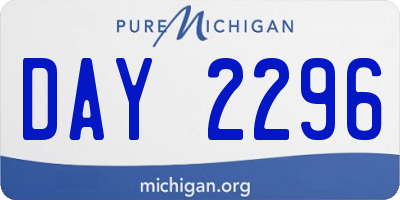 MI license plate DAY2296