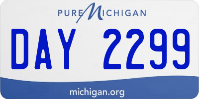 MI license plate DAY2299