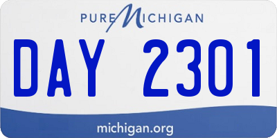 MI license plate DAY2301