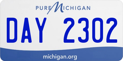 MI license plate DAY2302