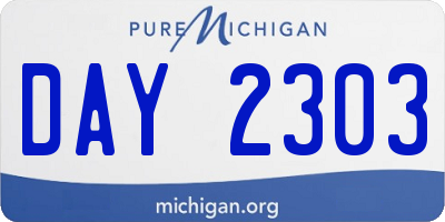 MI license plate DAY2303