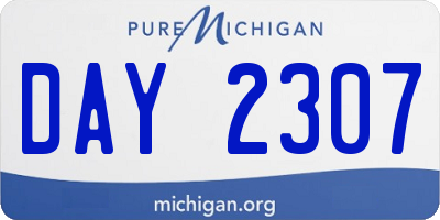 MI license plate DAY2307
