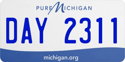 MI license plate DAY2311