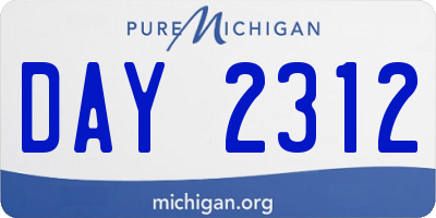 MI license plate DAY2312