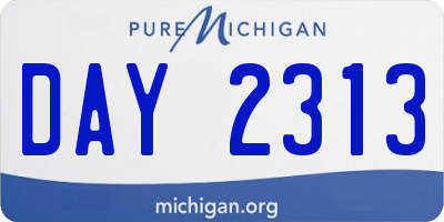 MI license plate DAY2313