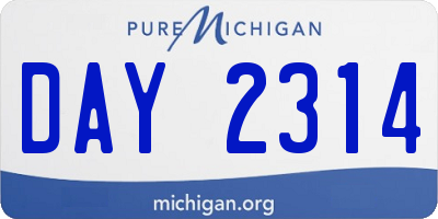 MI license plate DAY2314