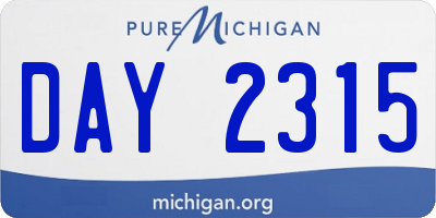 MI license plate DAY2315