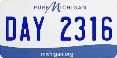 MI license plate DAY2316