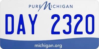 MI license plate DAY2320