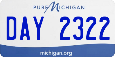 MI license plate DAY2322