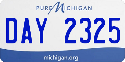 MI license plate DAY2325